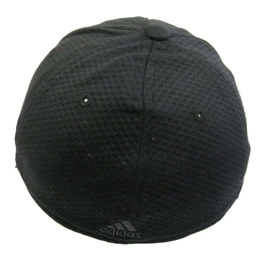 ADIDAS Men's Black Baseball Cap Hat (Adult Stretch Small-Medium) Sports Fitness